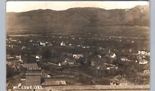 BIRDS EYE VIEW cove or real photo postcard rppc oregon history mountains picture
