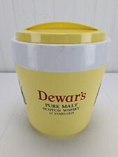 Vintage Dewar's Scotch Whiskey Ice Bucket with Lid Yellow Stewart Barware picture