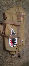 FLYING TIGERS Airline Carry On Duffle Bag Vintage Army Green USAF WW2 Art picture