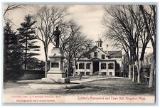 Kingston Massachusetts Postcard Soldiers Monument Town Hall 1905 Vintage Antique picture