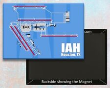 Houston Airport Diagram Map Handmade 3.25