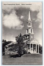 Storrs Connecticut Postcard Storrs Congregational Church c1939 Vintage Antique picture
