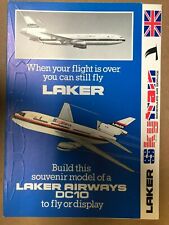 LAKER AIRWAYS DC10 SKYTRAIN VINTAGE CUT-OUT PAPER AEROPLANE picture
