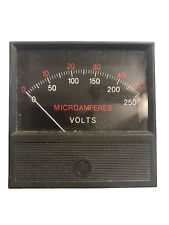 SIMPSON RADIO PANEL METER - MICROAMPERES 0-50 0-250 VOLTS MADE IN USA picture