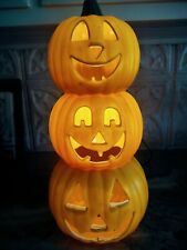 Gemny Vintage Light Up 3 Stacked Pumpkins Blow Mold Halloween Decoration 🎃🎃🎃 picture