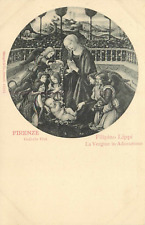 Postcard Religion Christian Virgin in Adoration Florence Filipino Lippi C. 1905 picture