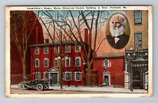 Portland ME-Maine, Longfellow's Home, Antique Vintage c1921 Souvenir Postcard picture