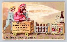 1892 Williams Root Beer Extract Children Play Train P547 picture