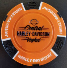 CENTRAL HD VEGHEL~ Netherlands (Orange/Black) Harley International Poker Chip picture