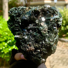 1.18LB Top natural black-green tourmaline quartz crystal mineral specimen picture