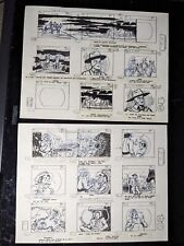 ZORRO ANIMATION CELS ART FILMATION  ART STORYBOARDS 80's Western Movies TV II0 picture