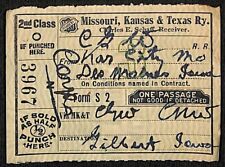 Missouri , Kansas & Texas Railway Railroad 1917 Ticket K.C. to Des Moines #3967 picture