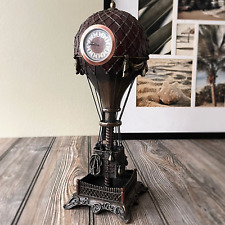 Handmade Steampunk Inspired Hot Air Balloon Desk Clock - Tabletop Timepiece picture