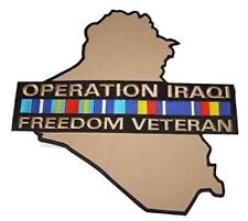OPERATION IRAQI FREEDOM OIF VETERAN LARGE BACK PATCH W/ SERVICE RIBBONS MAP picture