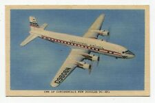 Continental Airlines New Douglas DC-6B 1950s Color Postcard picture