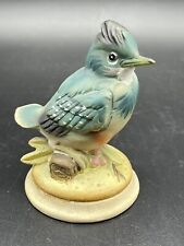 Vintage Ceramic Kingfisher Bird Figurine Statue Decor Hand Painted Japan Audubon picture