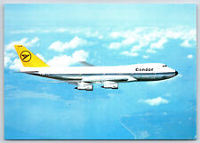 Airplane Postcard Condor Airlines Boeing 747 Granini Fruit Drink Advert BJ15 picture