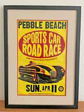 1954 Del Monte Forest Pebble Beach Automobile Framed Racing Poster Plate Badge picture