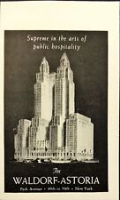 1946 The Waldorf-Astoria Hotel Park Avenue New York Vintage Print Ad picture