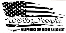 We The People Will Protect Our Second Amendment White Vinyl Decal Bumper Sticker picture