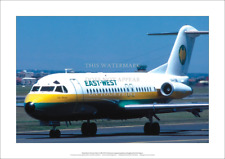 East-West Airlines Fokker F.28 A3 Art Print – Sydney – 42 x 29 cm Poster picture