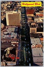 Vtg California CA Hollywood Boulevard From Helicopter Street View Postcard picture