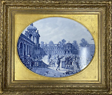 Large Framed Blue & White Porcelain Plaque of Zwinger Palace, Dresden Germany picture