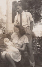 5B Photograph Handsome Man Young Father Pretty Woman Mother 1940's  picture