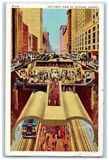 Chicago Illinois IL Postcard Cut-Away View Of Chicago Subway c1940s Train Scene picture