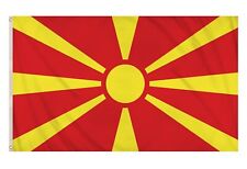 LARGE NORTH MACEDONIA FLAG 5x3FT PREMIUM COLOUR NATIONAL BANNER BRASS EYELETS picture