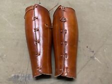 RARE ORIGINAL WWI US ARMY M1917 OFFICER LEATHER FIELD LEGGINGS-SIZE LARGE picture