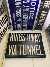 1948 NY NYC BMT SUBWAY ROLL SIGN KINGS HIGHWAY VIA TUNNEL BROWNSVILLE BROOKLYN picture