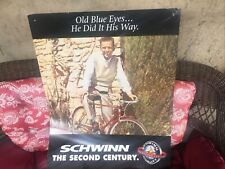 [RARE] VTG 1980,S? LARGE 30”X24” DOUBLED SIDES SIGN SCHWINN BICYCLES 2ND CENTURY picture