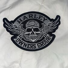Large Winged Skull Silver Patch ~ Harley Davidson Owners Group H.O.G.  picture