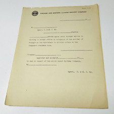 1940s Chicago And Eastern Illinois Railway Company Railroad Freight Letter picture