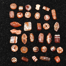35 Genuine Ancient Sassanian & Pyu Culture Etched Carnelian Stone Bead picture