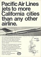 1966 PACIFIC Air Lines BOEING 727-200 PRINT AD airways advert BONANZA WEST COAST picture