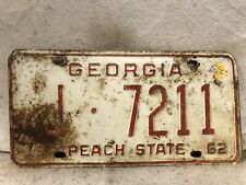 Vintage 1962 Georgia License Plate picture