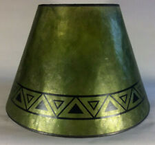 New Craftsmen Green Empire Shaped Mica Lamp Shade W/ Geometric Design Print 709E picture
