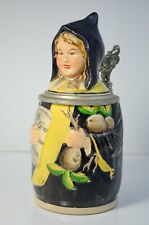 AS-IS Vintage Hofbrauhaus Munich Girl Lidded Character Beer Stein Made Germany picture