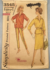 Capri Pants Top Mary Tyler Moore Pattern Simplicity 3545 Size 14 1960's Vintage picture