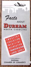 1955 DURHAM NORTH CAROLINA CHAMBER OF COMMERCE INFORMATION TRAVEL BROCHURE Z3618 picture