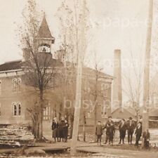 1913 RPPC Old & New Public High School Building Students Medford WI Postcard picture