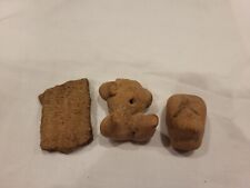 Ancient Terracotta Pottery Artifacts Head Body Shard 3 Pieces  picture