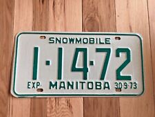 1973 Manitoba Snowmobile License Plate  picture
