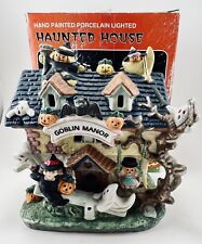Vintage 1996 Halloween Haunted House Goblin Manor-Lighted-NIB-Hand Painted picture