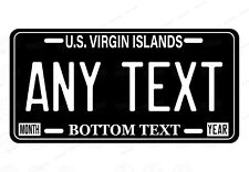 US Virgin Islands Personalized License Plate Novelty Car ATV bike MOPED Blk&Wht picture