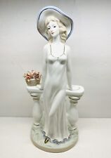 Vintage PMI Porcelain Figure Lady In White Hand Crafted in Germany 18.5” Limited picture