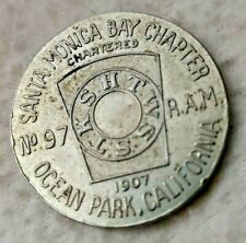 RARE 1907 Masonic Santa Monica Chapter, Ocean Park, CA Coin picture