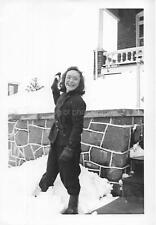 Mid 20th Century Woman FOUND PHOTO Black And White Snapshot ORIGINAL 29 54 ZZZ picture